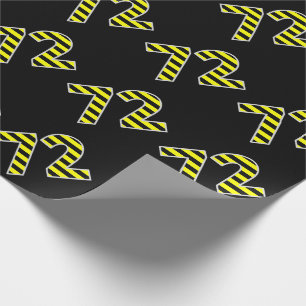 Bold, Black & Yellow Stripes 72 Event # (Birthday) Wrapping Paper