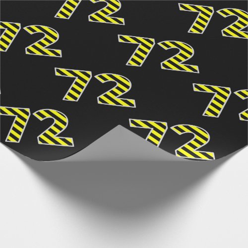 Bold Black  Yellow Stripes 72 Event  Birthday Wrapping Paper