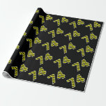 [ Thumbnail: Bold, Black & Yellow Stripes 74 Event # (Birthday) Wrapping Paper ]