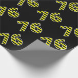 [ Thumbnail: Bold, Black & Yellow Stripes 76 Event # (Birthday) Wrapping Paper ]