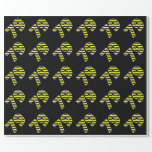 [ Thumbnail: Bold, Black & Yellow Stripes 79 Event # (Birthday) Wrapping Paper ]