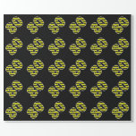 [ Thumbnail: Bold, Black & Yellow Stripes 80 Event # (Birthday) Wrapping Paper ]