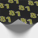 [ Thumbnail: Bold, Black & Yellow Stripes 81 Event # (Birthday) Wrapping Paper ]