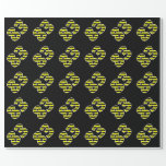 [ Thumbnail: Bold, Black & Yellow Stripes 83 Event # (Birthday) Wrapping Paper ]