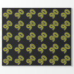 [ Thumbnail: Bold, Black & Yellow Stripes 90 Event # (Birthday) Wrapping Paper ]