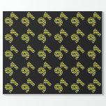 [ Thumbnail: Bold, Black & Yellow Stripes 91 Event # (Birthday) Wrapping Paper ]