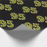 [ Thumbnail: Bold, Black & Yellow Stripes 95 Event # (Birthday) Wrapping Paper ]