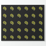 [ Thumbnail: Bold, Black & Yellow Stripes 9 Event # (Birthday) Wrapping Paper ]