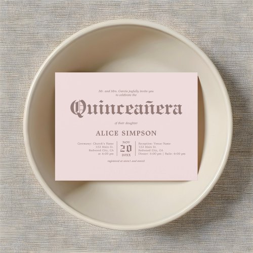 Bold Blackletter Elegant Quinceanera Postcard