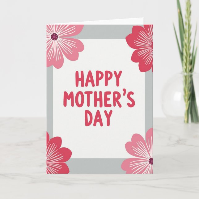 Bold Block Happy Mothers Day Card (Front)