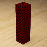 Bold Block Skull in Blood Red on Black Wine Box