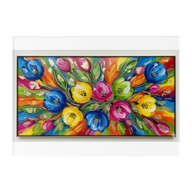 "Bold Bloom Energy – Abstract Floral Art in Vivid" (Front)