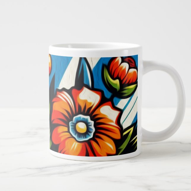 Bold Bloom Giant Coffee Mug (Right)