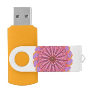 Bold Bloom Pink & Gold Mandala Flash Drive