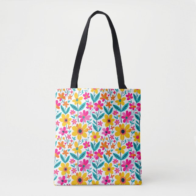 Bold Bloom  Tote Bag (Front)