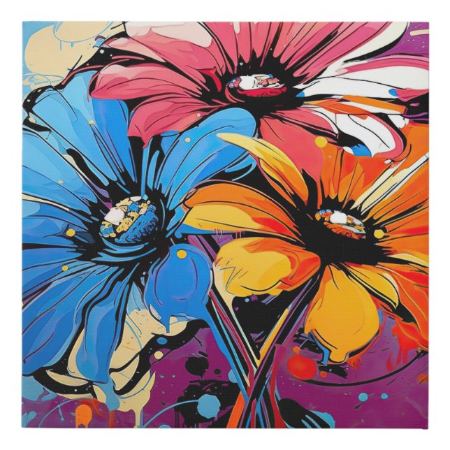 Bold Blooms Faux Canvas Print (Front)