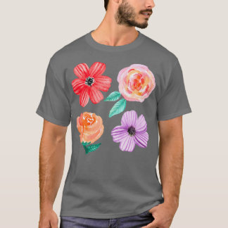 Bold Blooms on Beige T-Shirt