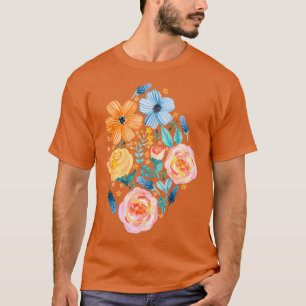 Bold Blooms on Dark Teal T-Shirt