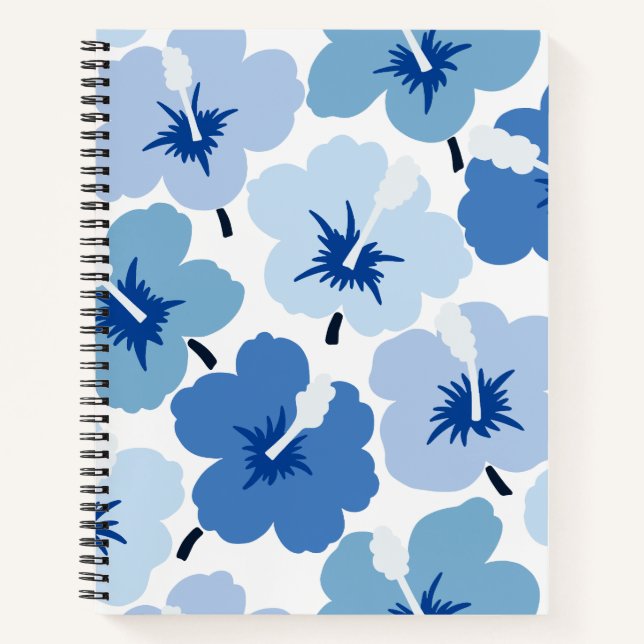 Bold Blooms Scribbles Blue Notebook (Front)