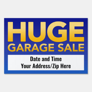 Bold, Blue 12"x18" Huge Garage Sale Yard Sign