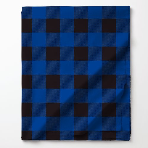 Bold Blue and Black Buffalo Plaid Pattern Fabric