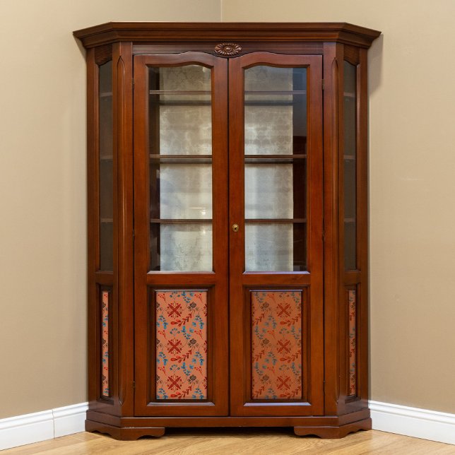 Bold Blue and Red Leaves Pattern Decoupage Tissue Paper (Creator Uploaded)