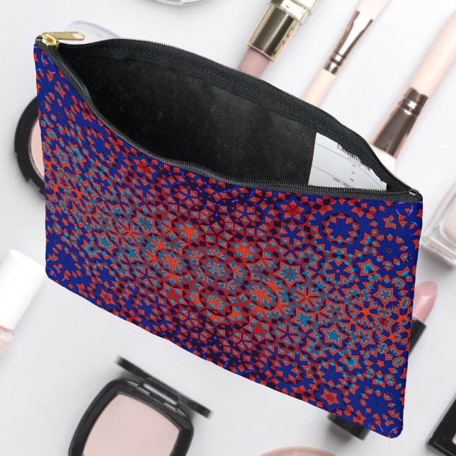 Bold Blue And Red Pattern Cosmetic Bag (Creator Uploaded)