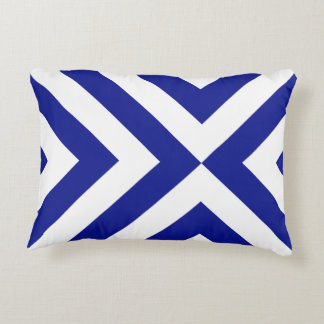 Bold Blue and White Chevrons Decorative Pillow