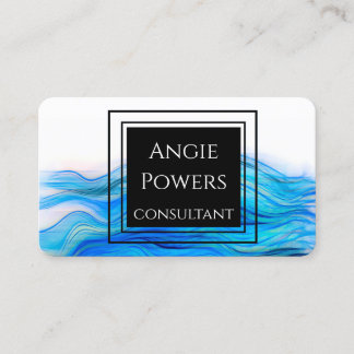 bold blue and white painted elegant artistic business card