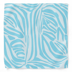 Bold Blue and White Zebra Print Bandana