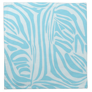 Bold Blue and White Zebra Print Cloth Napkin
