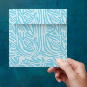 Bold Blue and White Zebra Print Envelope