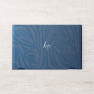 Bold Blue and White Zebra Print HP Laptop Skin