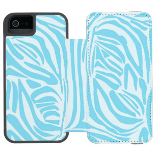 Bold Blue and White Zebra Print iPhone SE/5/5s Wallet Case