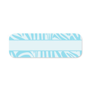 Bold Blue and White Zebra Print Name Tag