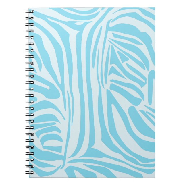 Bold Blue and White Zebra Print Notebook (Front)