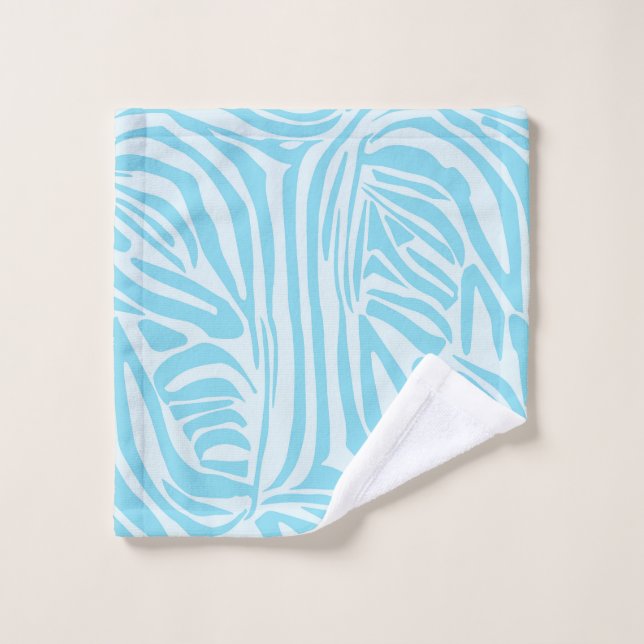 Bold Blue and White Zebra Print Wash Cloth (Wash Cloth)