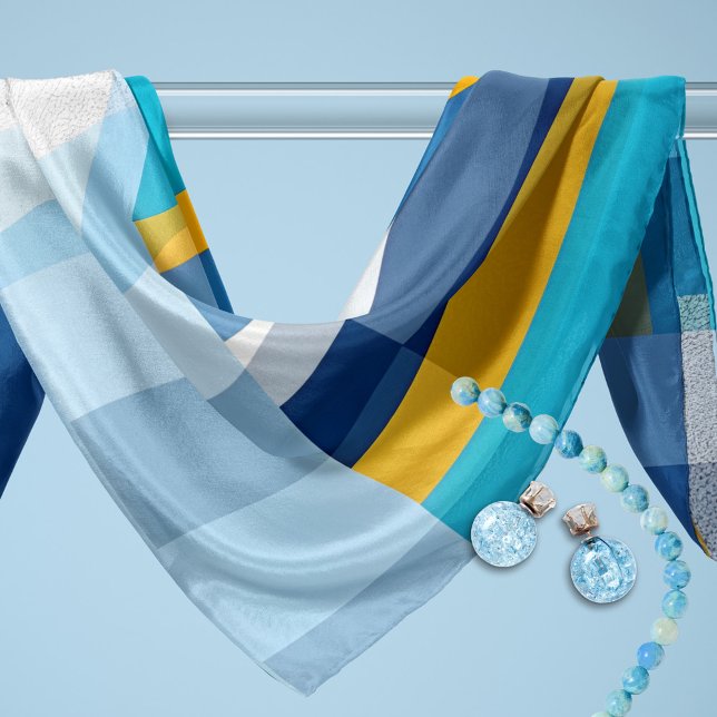 Bold Blue and Yellow Geometric Scarf (Creator Uploaded)