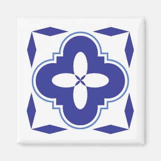 Bold blue azulejo magnet