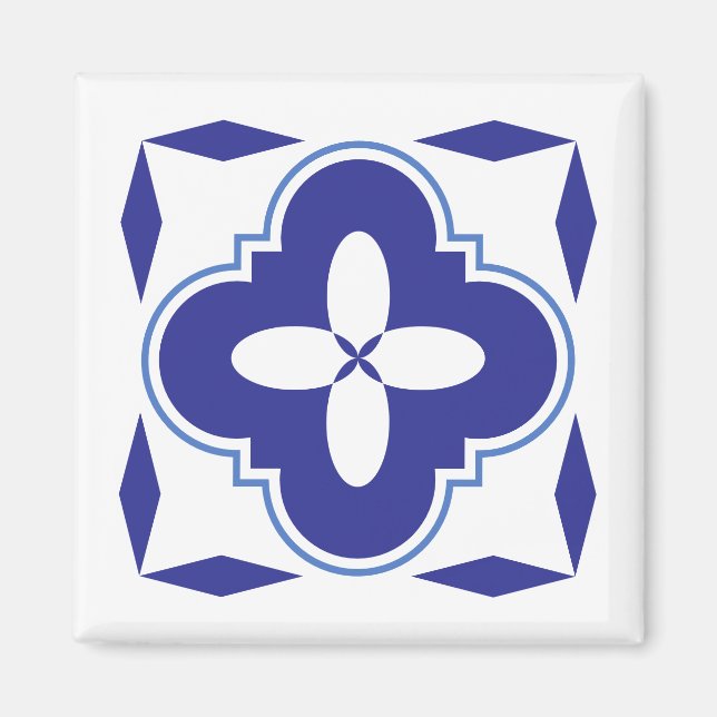 Bold blue azulejo magnet (Front)