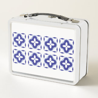 Bold Blue Azulejo Metal Lunch box