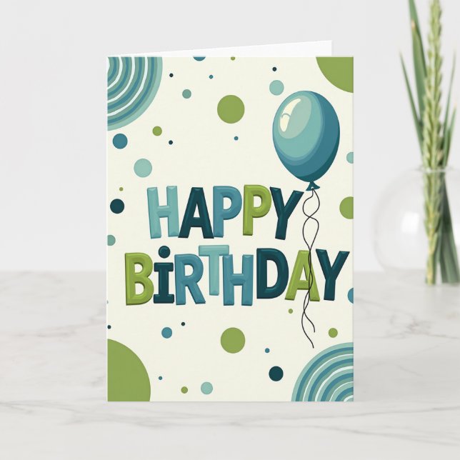 Bold Blue Birthday Card (Front)
