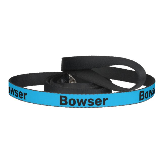 Bold Blue & Black with Name Good Dog Pet Leash (Handle)