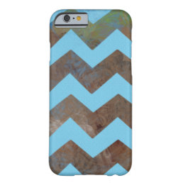 Bold Blue Brown Chevron Pattern Barely There iPhone 6 Case
