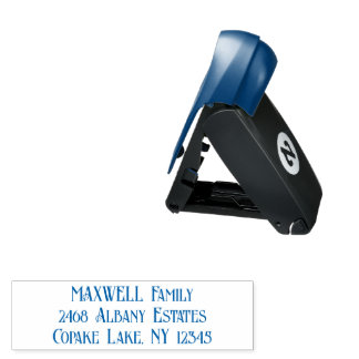 Bold Blue Elegant Typography Last Name Pocket Stamp
