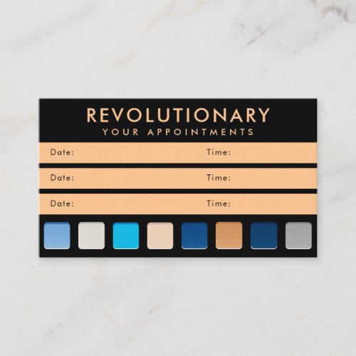 Bold Blue Gold Makeup Artist Eyeshadow Pallete Appointment Card