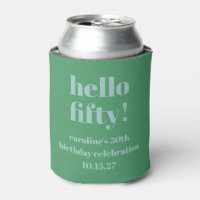 Bold Blue Green Cute Modern Custom 50th Birthday