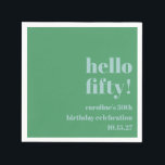Bold Blue Green Cute Modern Custom 50th Birthday Napkins<br><div class="desc">Bold Blue Green Cute Simple Modern Custom 50th Birthday Napkins</div>