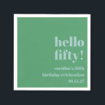 Bold Blue Green Cute Modern Custom 50th Birthday Napkins<br><div class="desc">Bold Blue Green Cute Simple Modern Custom 50th Birthday Napkins</div>