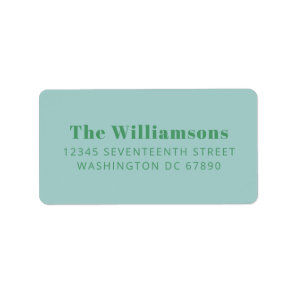 Bold Blue Green Typography Custom Return Address Label